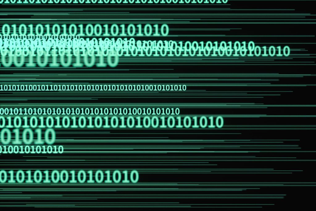 Glowing digital lines with dark background, 3d rendering. Computer digital drawing.