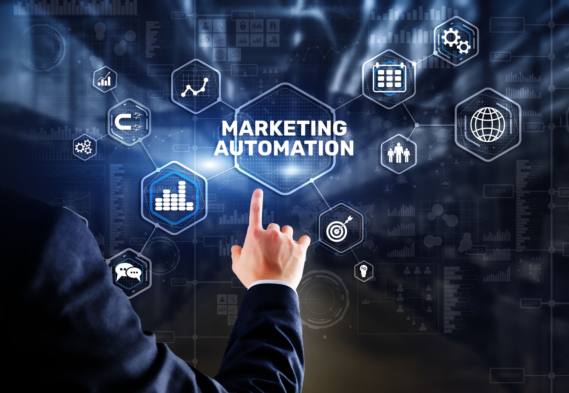 Marketing automation concept. Business Technology Internet and network.